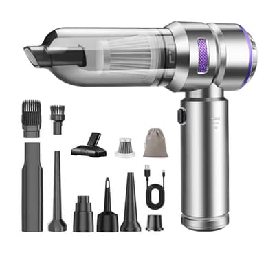 CHOLANG 20000PA Aspirateur à Main,4-in-1 Mini Aspirateur sans Fil avec Moteur sans balais Batterie 6000mAh Type C Dépoussiéreur d'air & Souffleur d'air & Pompe pour la Voiture, Le Bureau et la Maison
