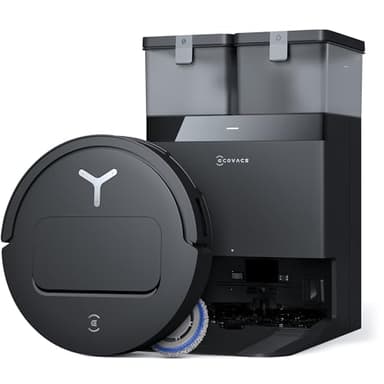 ECOVACS T50 Omni GEN2 Aspirateur Robot avec Station, Puissance 21000Pa, Brosse latérale et serpillière Extensibles, ZeroTangle 2.0, AIVI 3D 2.0, Lavage à l'eau Chaude 75℃, Ultra-Mince 81 mm, Noir