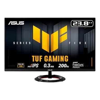 ASUS TUF Gaming Series 5 - VG249Q5R Gaming Moniteur – 23,8 Pouces, Full HD (1920 x 1080), 200 Hz, Fast IPS, 0,3 ms, Haut-Parleur stéréo, DisplayWidget Center, AI Visual